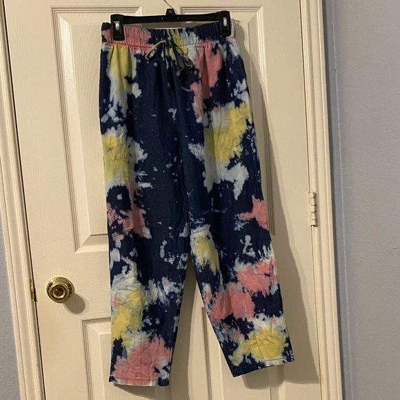 FP Movement by Free People Tie-Dye Track Pants - Blue, Pink, Yellow - Picture 1 of 7